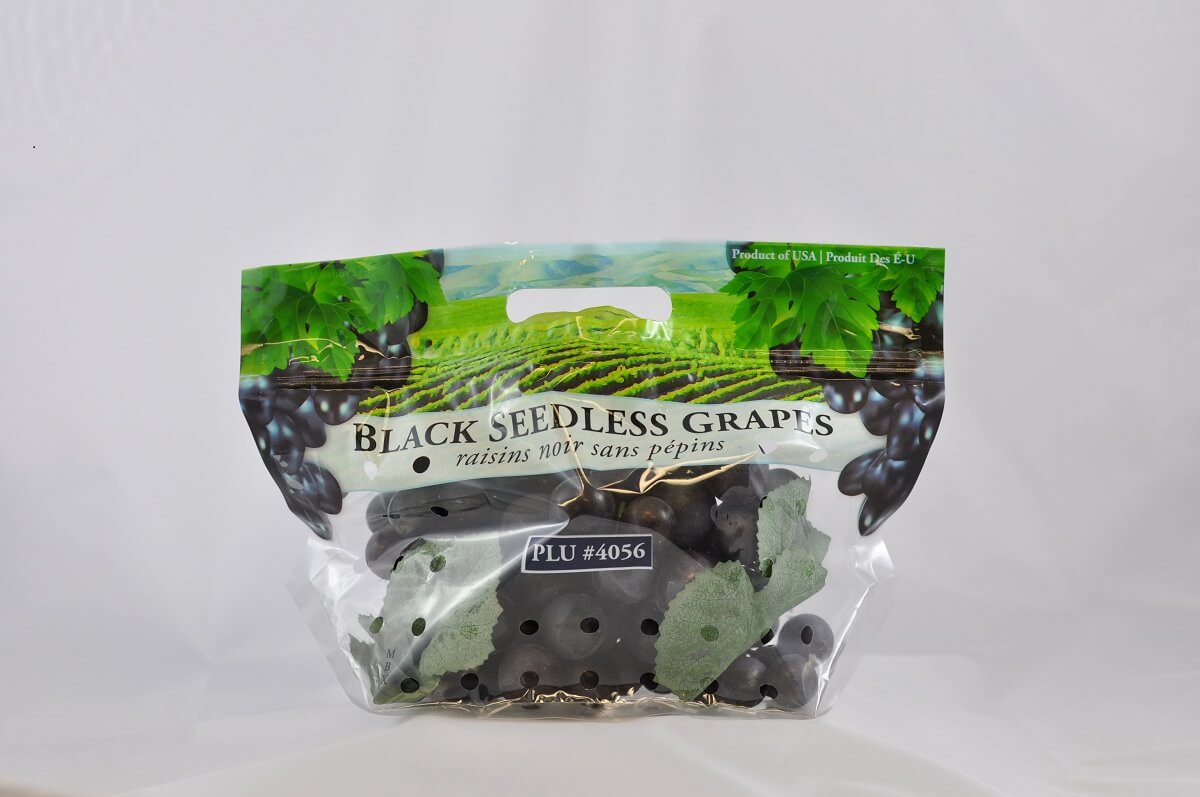 Featured image for “Black Laminated Stock Pouch Grape Bag”